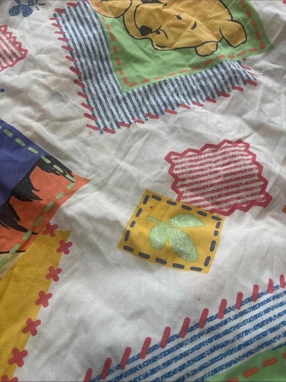 Vintage Disney Winnie the Pooh and Tigger Cotton Twin Fitted Bed Sheet